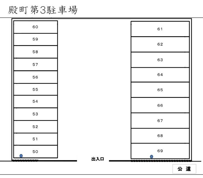 殿町第3駐車場の駐車配置図