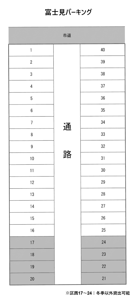 富士見パーキングの駐車配置図