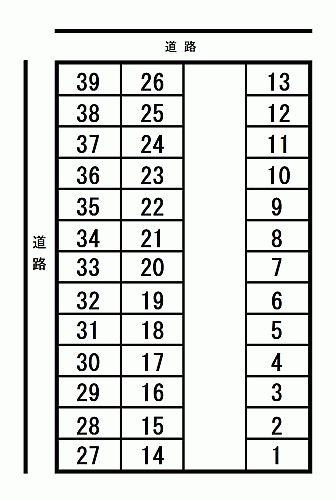 愛谷マーサ駐車場の駐車配置図