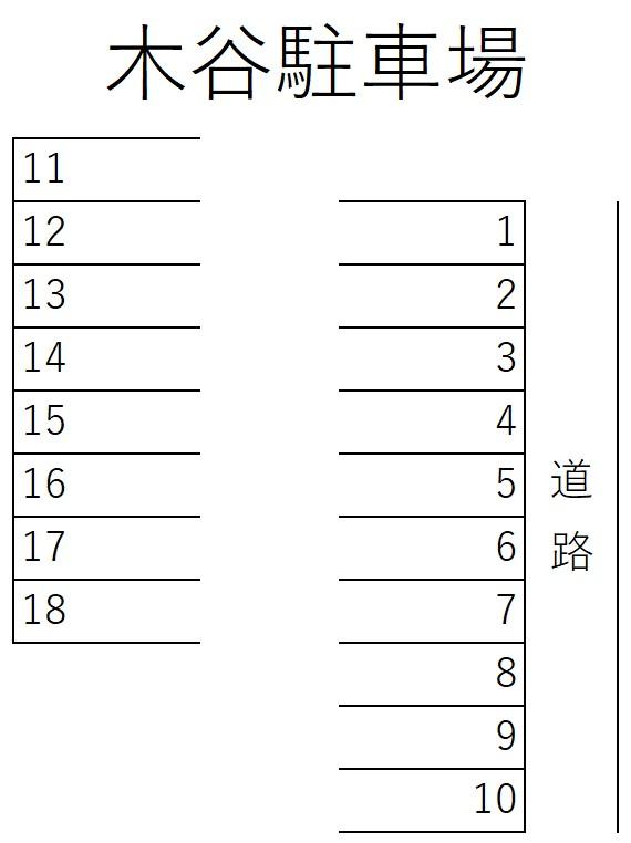 木谷駐車場の駐車配置図