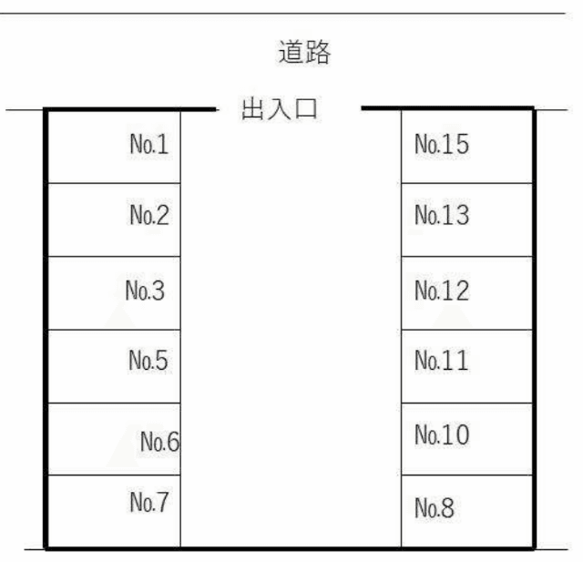 三船パーキングⅦの駐車配置図