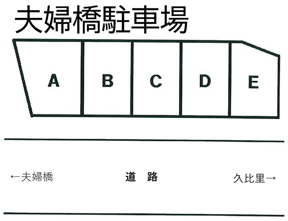 夫婦橋駐車場の駐車配置図