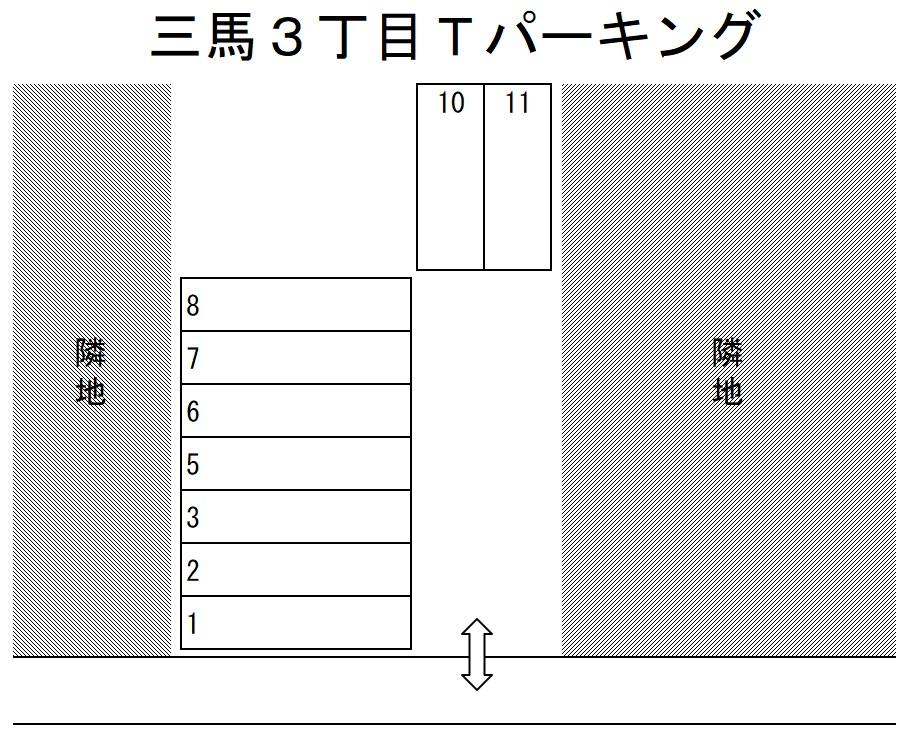 三馬3丁目Tパーキングの駐車配置図