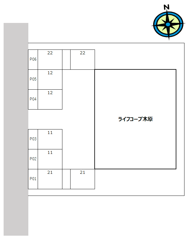 ライフコープ木原の駐車配置図
