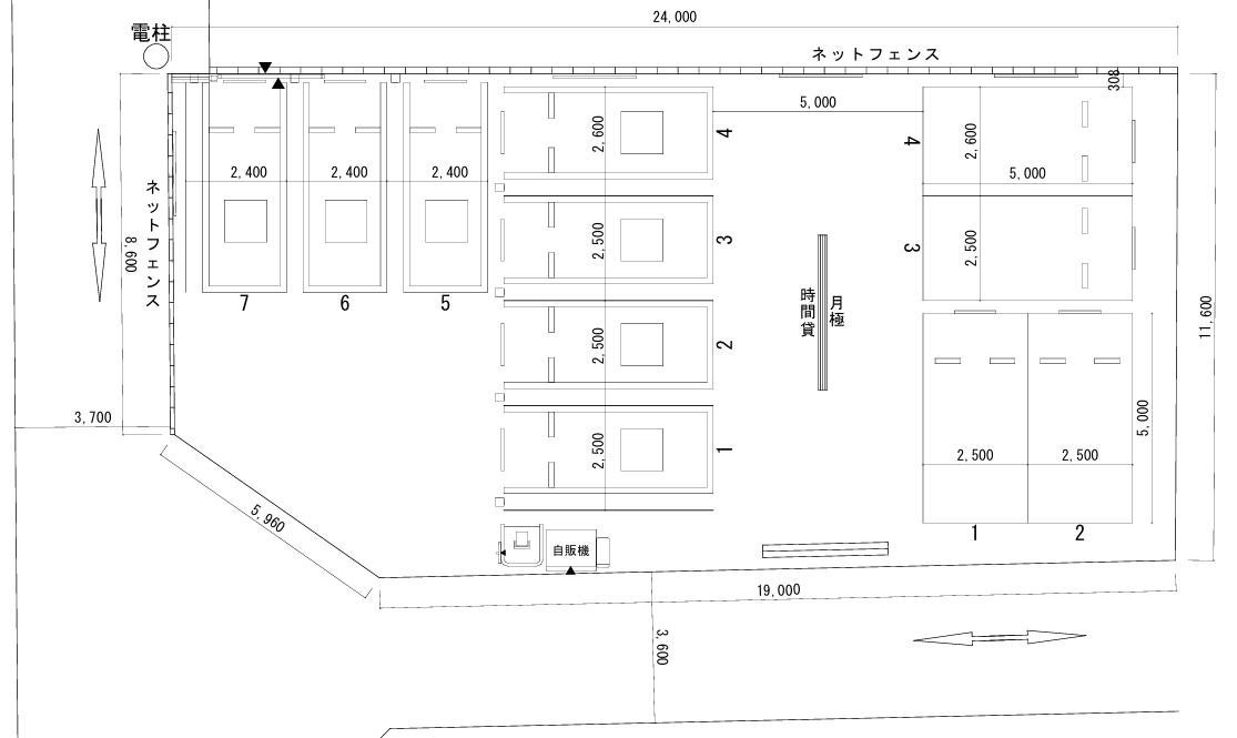 東山本新町月極の駐車配置図