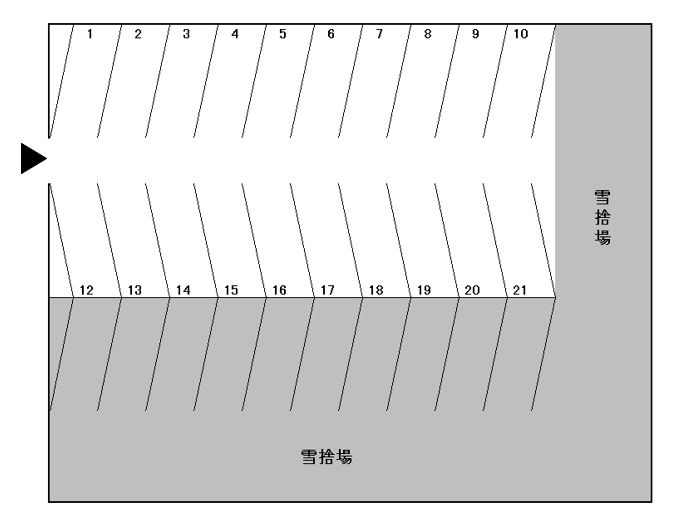 寒沢藤村機器駐車場の駐車配置図