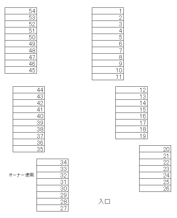 九品寺駐車場②の駐車配置図