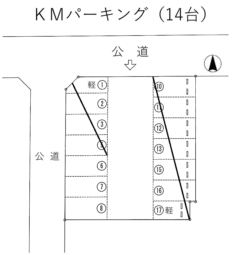 KMパーキング3の駐車配置図
