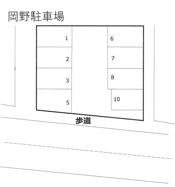 岡野駐車場の駐車配置図