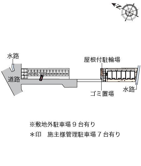 クレイノ西深津(57003) 敷地外駐車場の駐車配置図