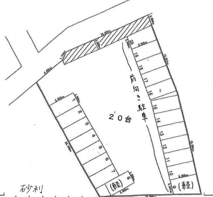 石田973パーキングの駐車配置図