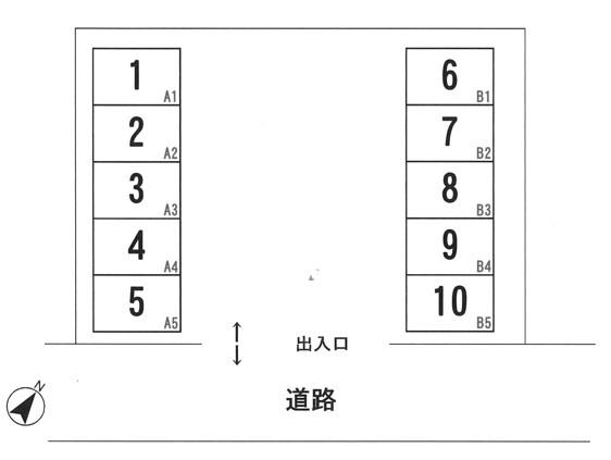 古和釜駐車場の駐車配置図