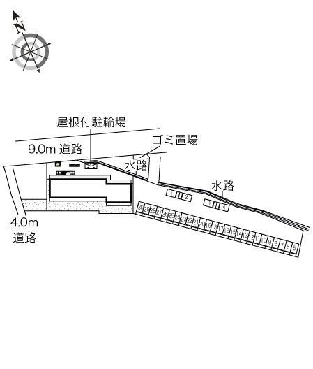 YAMAZAKI 敷地外駐車場(44874)の駐車配置図