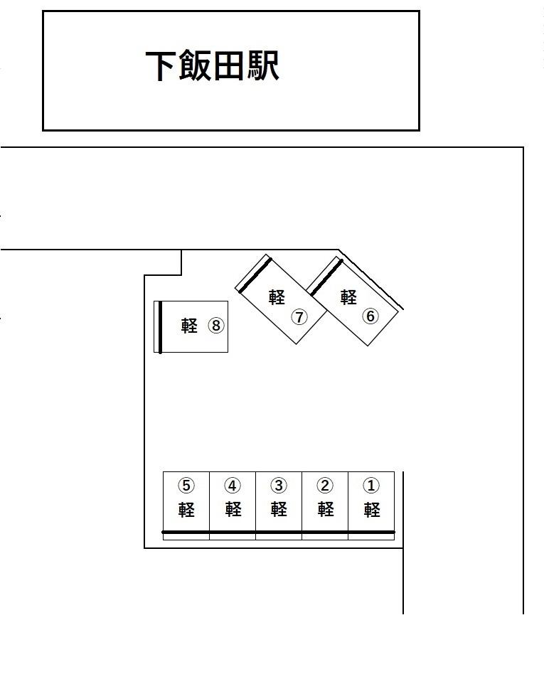 下飯田駅前駐車場の駐車配置図