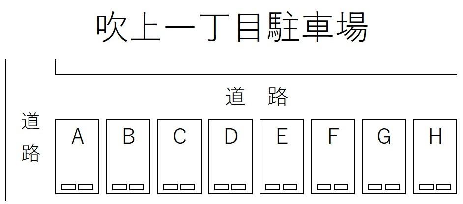 吹上一丁目駐車場の駐車配置図