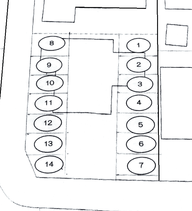 鷹辻駐車場の駐車配置図