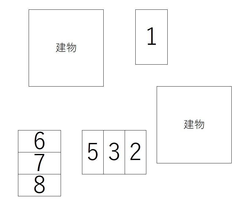 Te cotage Aの駐車配置図