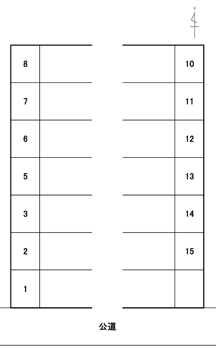 白羽根町2-54駐車場の駐車配置図