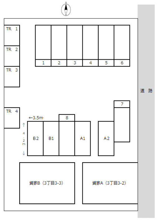 御幸笛田3丁目駐車場の駐車配置図