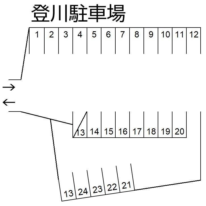 登川駐車場の駐車配置図