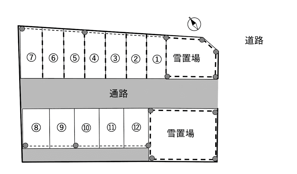 城南パーキングの駐車配置図