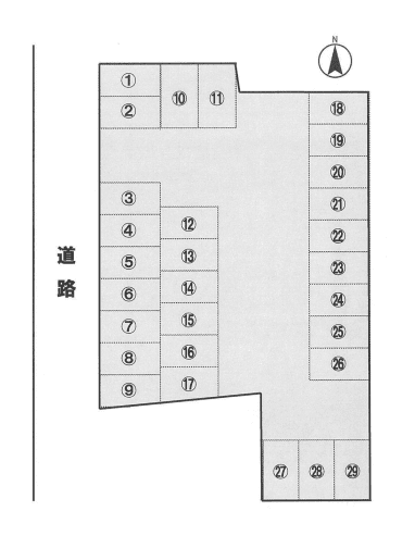 月極第3駐車場の駐車配置図