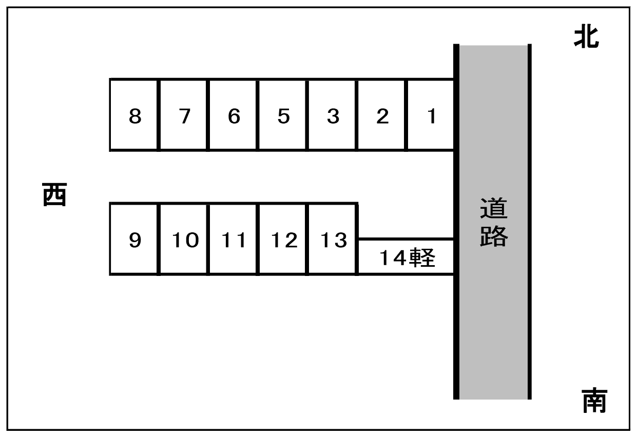 新浜町1丁目駐車場の駐車配置図
