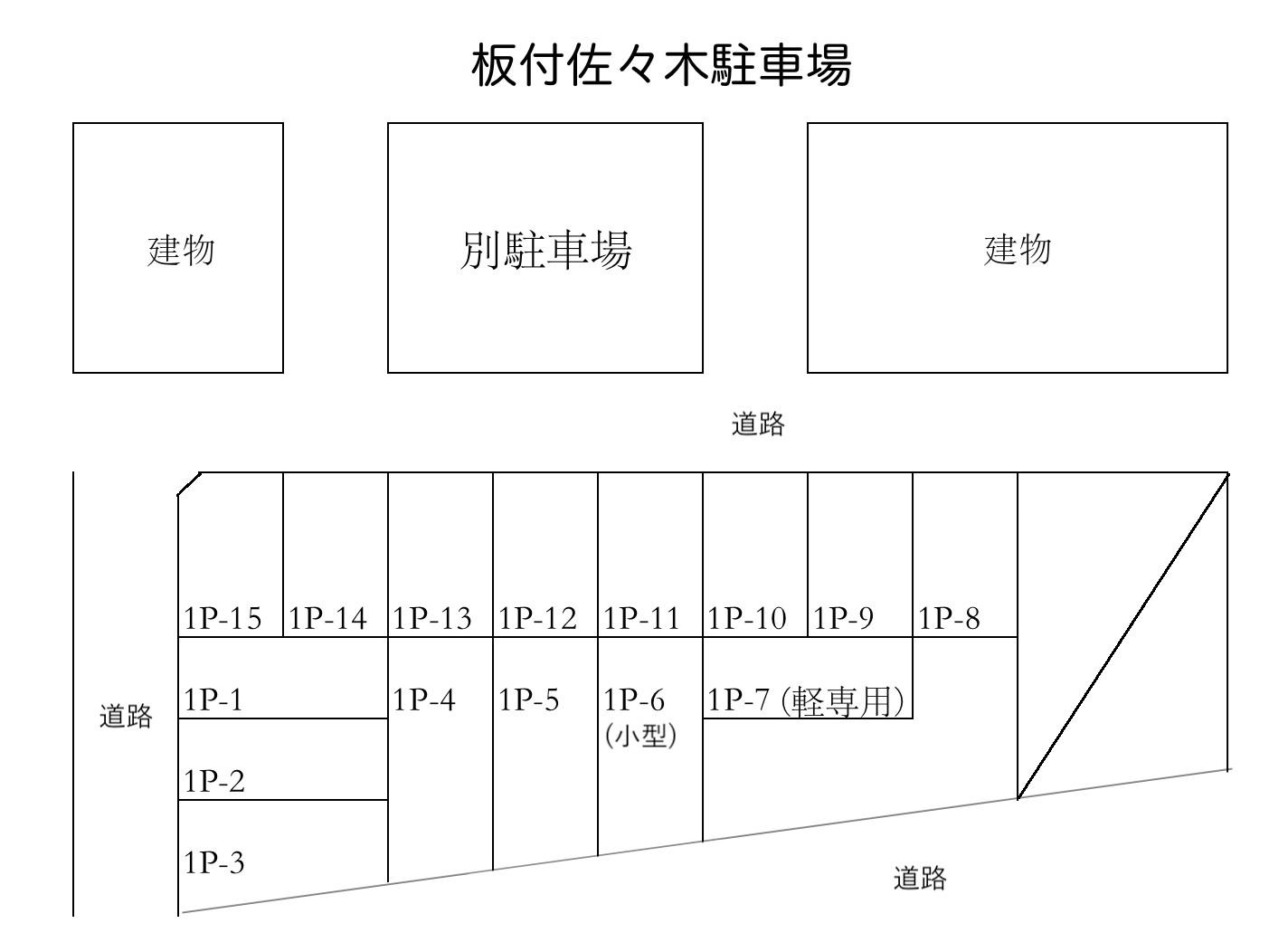板付佐々木駐車場の駐車配置図