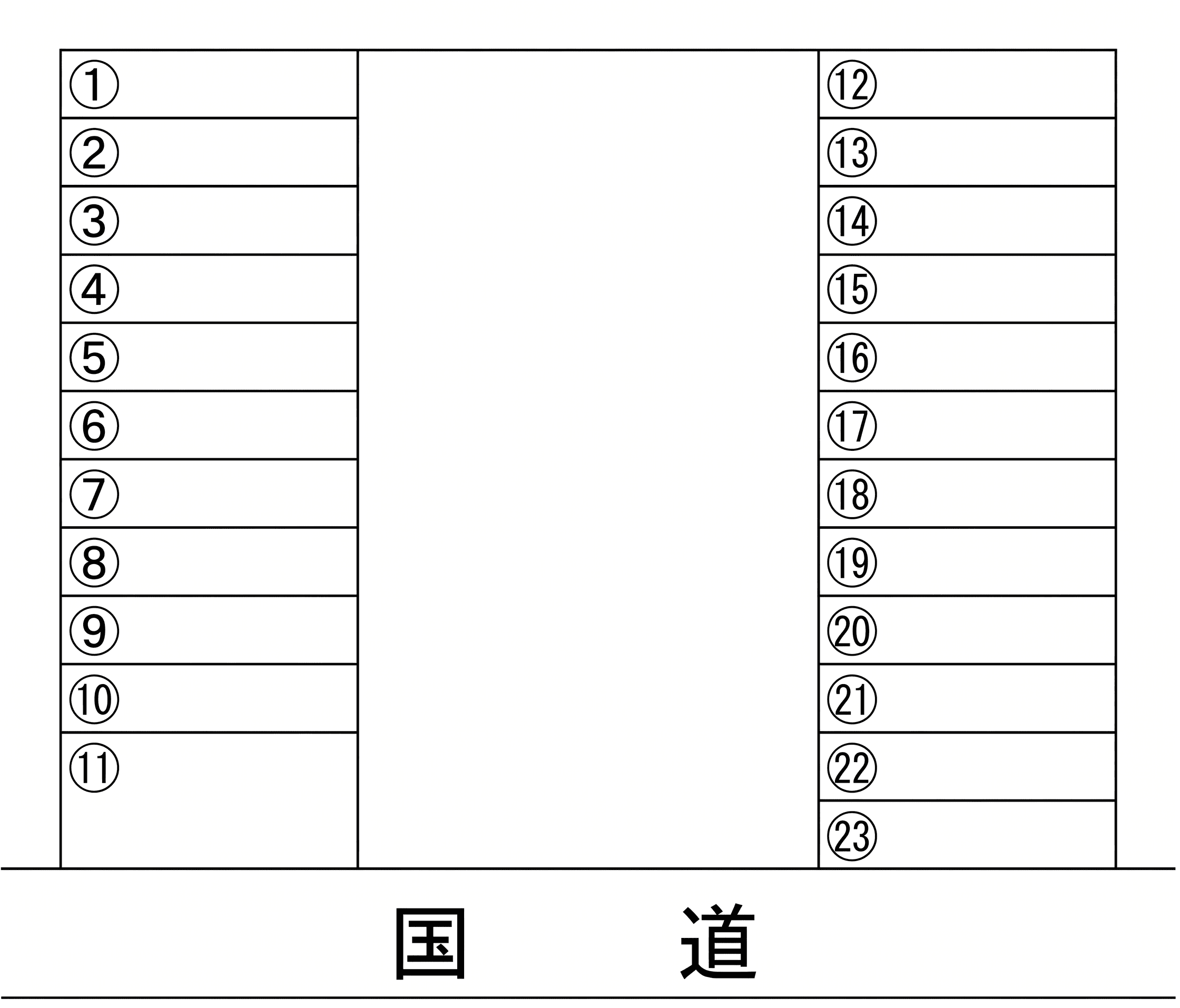 康徳モータープールの駐車配置図