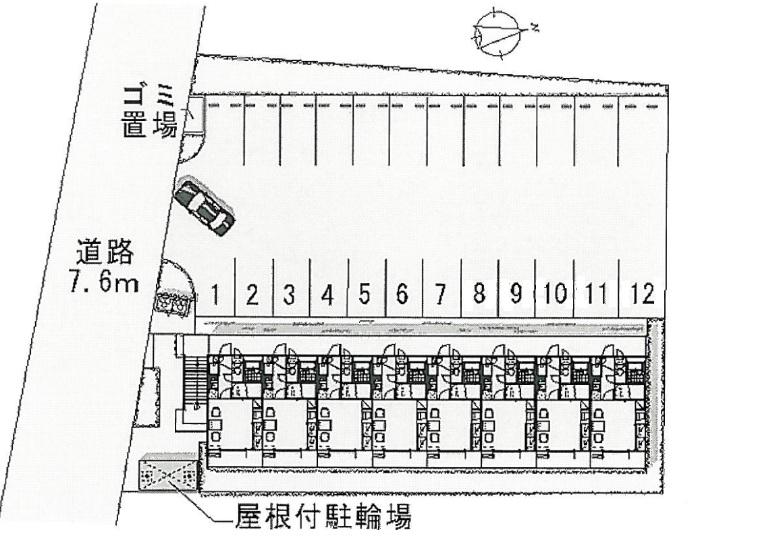 セジュール(13936) 敷地外駐車場の駐車配置図