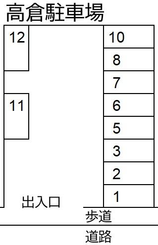 高倉駐車場の駐車配置図