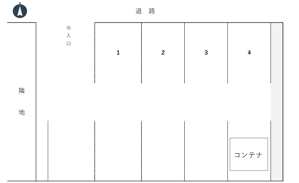 中汐田102駐車場の駐車配置図