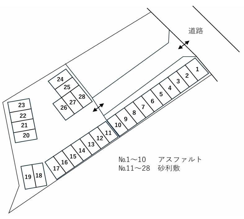 鳥飼駐車場の駐車配置図