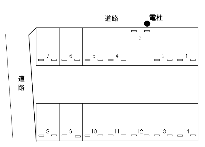 尾ノ上3丁目小柳駐車場の駐車配置図