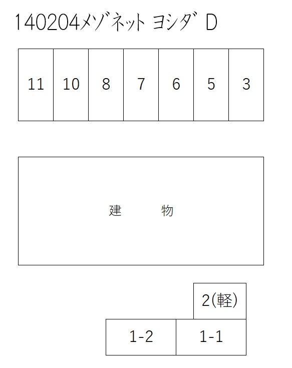 メゾネットヨシダDの駐車配置図