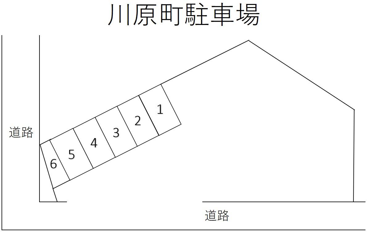 川原町駐車場の駐車配置図