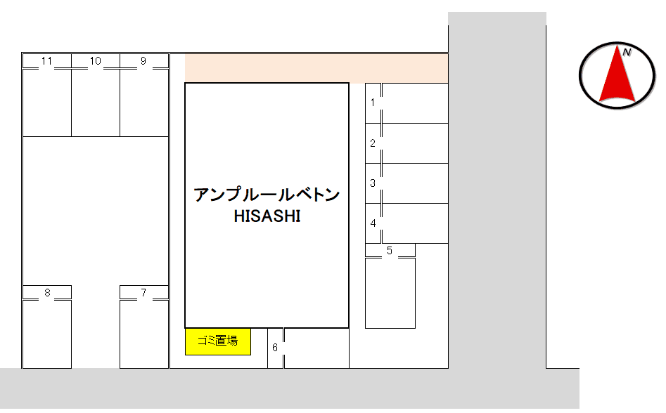 アンプルールベトンHISASHIの駐車配置図