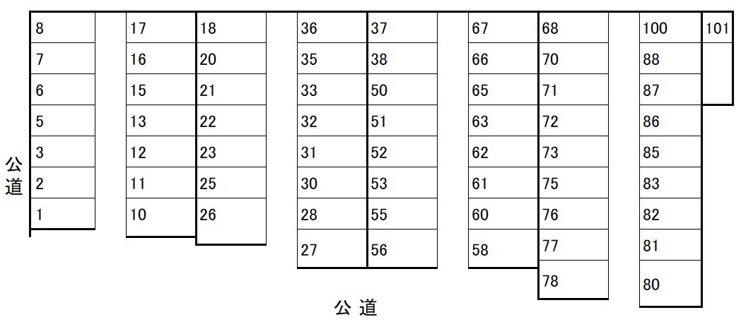 坂本屋駐車場の駐車配置図