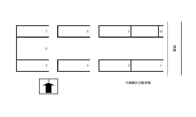 大岡様日方駐車場の駐車配置図