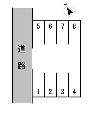 オーシャンビュー永崎敷地外駐車場の駐車配置図