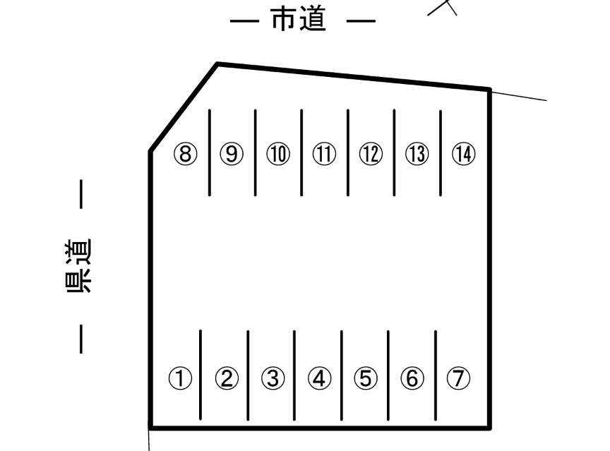 草津3丁目月極有料駐車場の駐車配置図