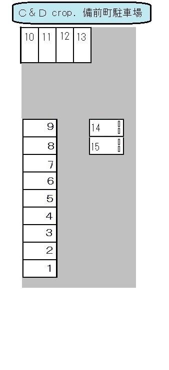 C&D corp.備前町駐車場の駐車配置図