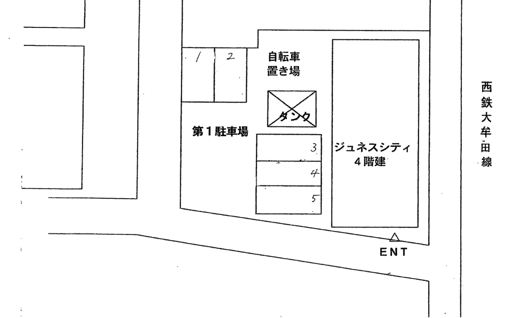 ジュネスシティ駐車場の駐車配置図