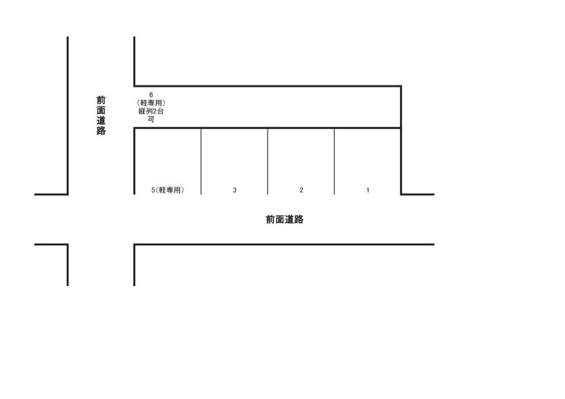西伊織町ガレージの駐車配置図