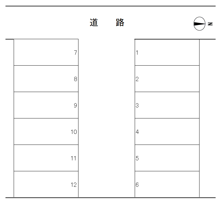 武蔵ヶ丘3丁目田島駐車場の駐車配置図