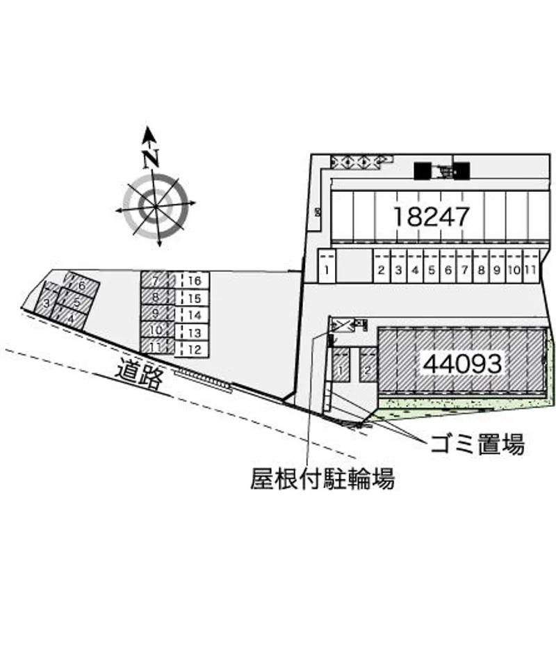 コスモ(44093) 敷地外駐車場の駐車配置図
