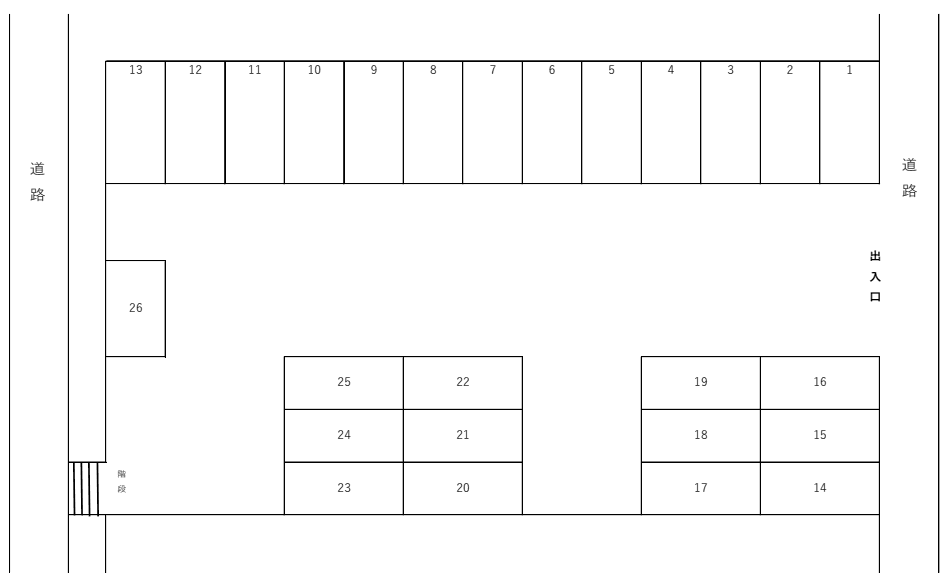 齊藤駐車場の駐車配置図
