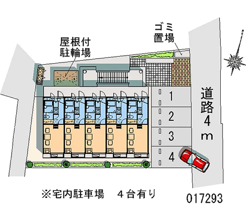 南湖(17293)の駐車配置図