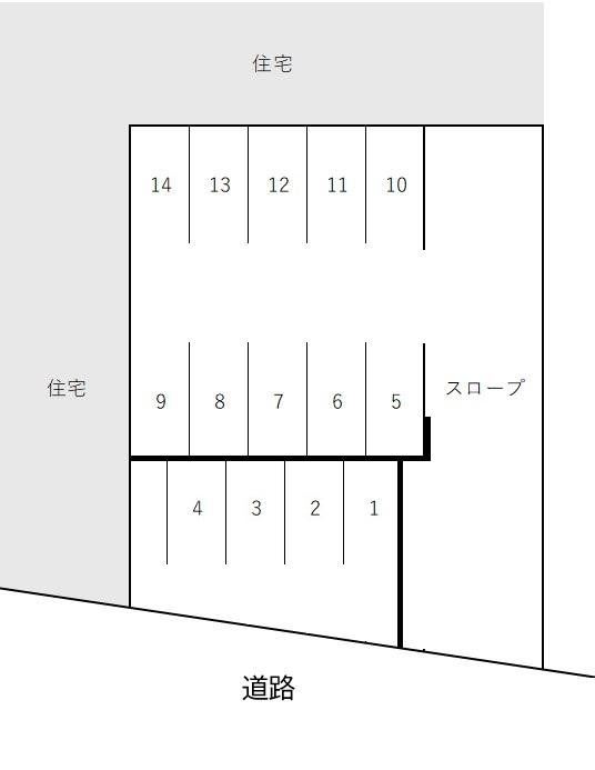 東北沢月極バイク駐車場の駐車配置図