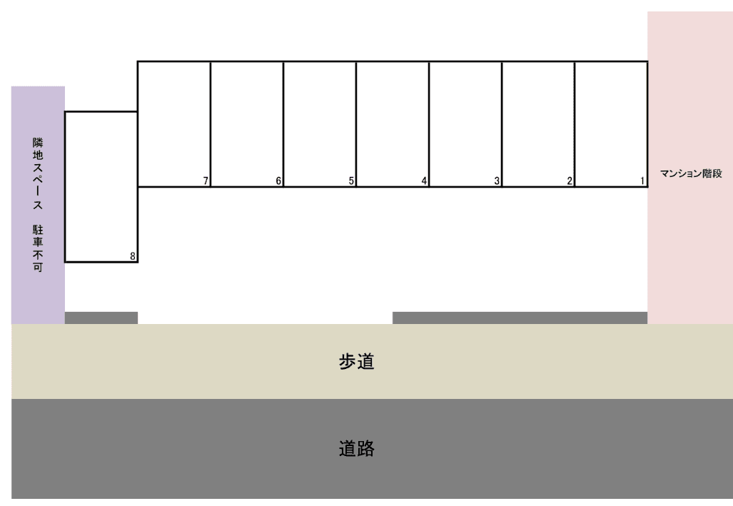 ヴィクトリアピーク片淵駐車場の駐車配置図